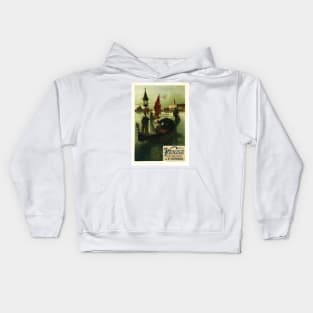 De Paris a Venise Vintage French Travel Poster 1899 by Artist F. Hugo d' Alesi Kids Hoodie